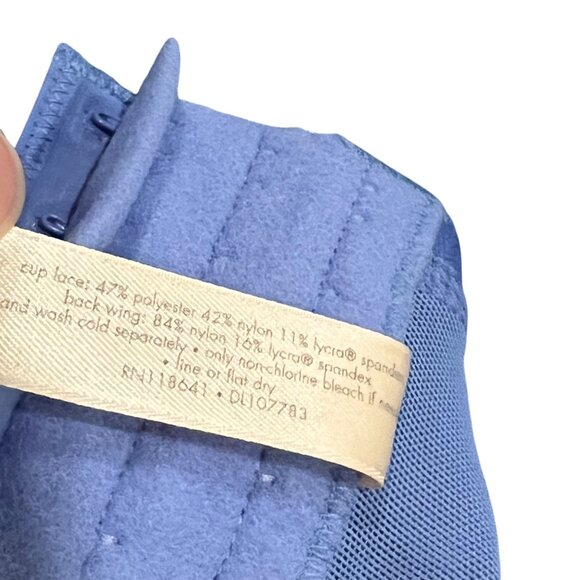 Cacique 46C Blue Lace Smooth Lightly Lined Underwire Bra - Picture 5 of 5